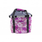 Košík na riadidlá Clip fialový s kvietkami